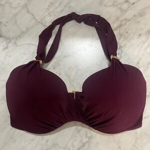 Victoria's Secret Deep Burgundy Swim Bra 34DD